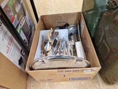 BOX OF SILVERPLATE