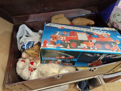 CASE LOT OF CUDDLY TOYS + PLAYMOBIL