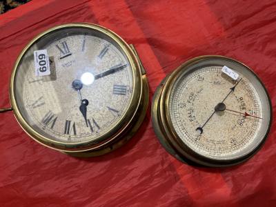 SMITHS SHIPS CLOCK + SESTREL BAROMETER