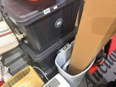 3 X PLASTIC BOXES + BIN
