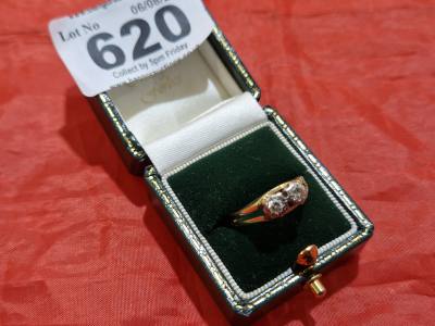 9CT 2 STONE DIAMOND RING
