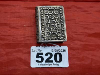 SILVER BOOK PILL BOX (20 GRAMS)