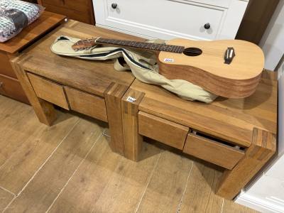 PAIR OF OAK LAMP TABLES