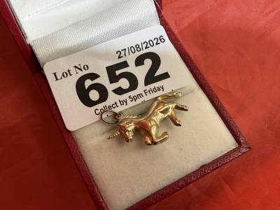 14CT GOLD UNICORN PENDANT