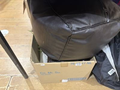 BOX LOT OF ODDS + FOOTSTOOL