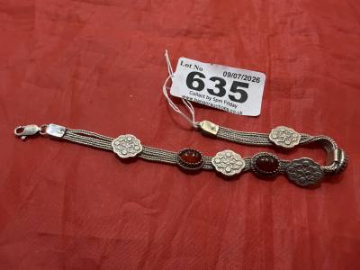 SILVER + GARNET BRACELET