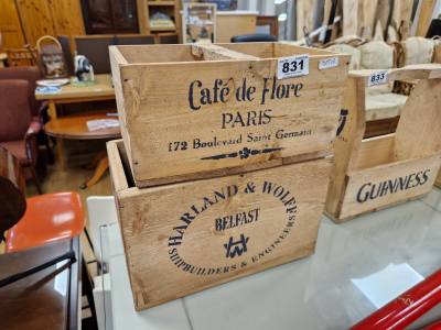 2 X WOODEN BOTTLE BOXES