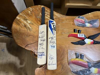 2 SIGNED CRICKET BATS