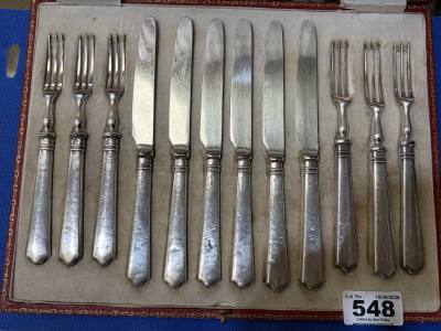 SHEFFIELD SILVER KNIFE + FORK SET