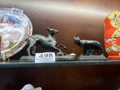 2 BRONZE DOGS