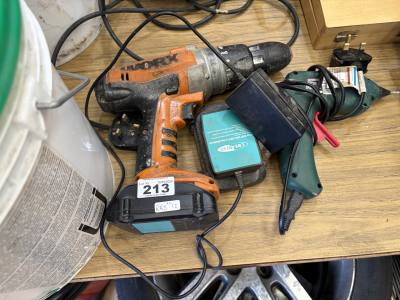 BATTERY DRILL + GLUE GUN