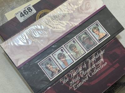 LADY DIANA STAMP SET +  BATTLE TRAFALGAR COIN