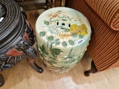 CERAMIC DRUM STOOL