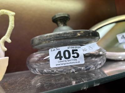 SILVER LIDDED DRESSING TABLE JAR