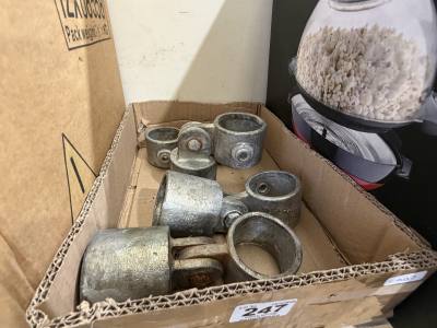 BOX OF SCAFFOLDING CLAMPS