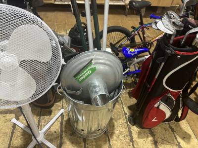 INCINERATOR + GARDEN TOOLS