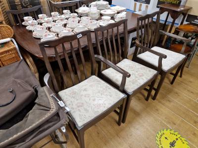 MAHOGANY TABLE + 6 X CHAIRS