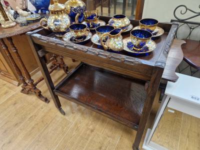 OAK CARVED TROLLEY