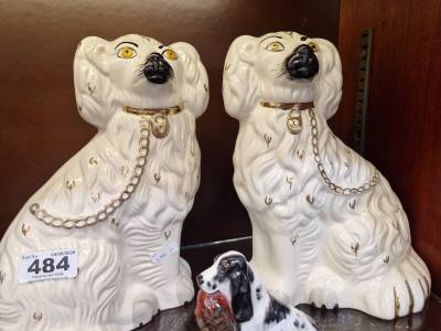 PAIR OF LARGE BESWICK MANTLE DOGS