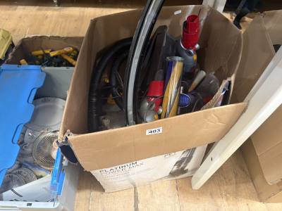BOX LOT OF DYSON VAC ETC
