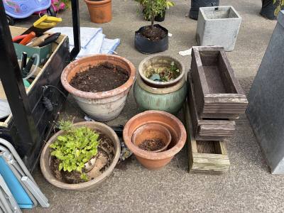4 X TERRACOTTA  PLANTERS  