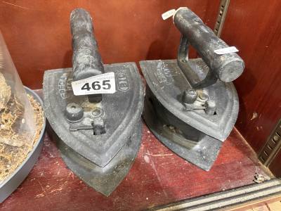 2 X SPECIAL 10 CAST COAL IRONS