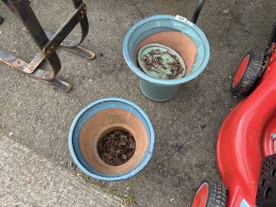 2 X GLAZED PLANTERS
