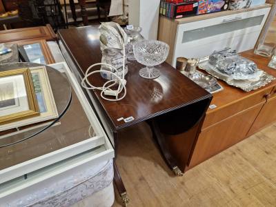 INLAID MAHOGANY DROP LEAF TABLE
