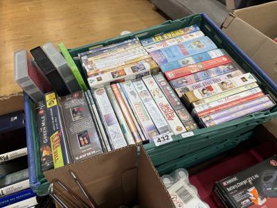 2 X BOXES OF VHS/DVDS