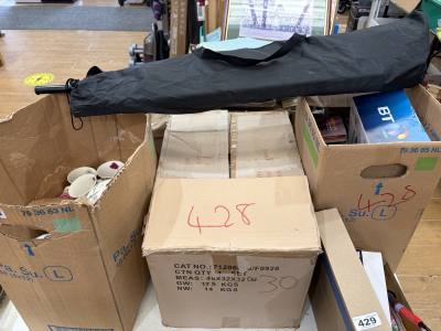 3 X BOXES OF CHINA + PROJECTOR SCREEN