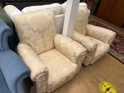 PAIR OF VICTORIAN STYLE FIRESIDE CHAIRS