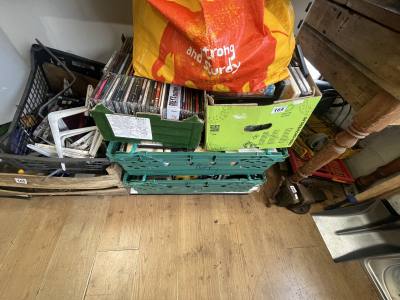 4 X BOXES OF CD'S / DVD'S + BAG