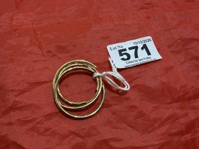 3 X 9CT GOLD HOOP EARRINGS (2.3 GRAMS)