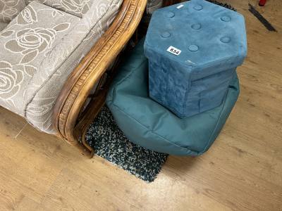 RUG, BEAN BAG + STOOL