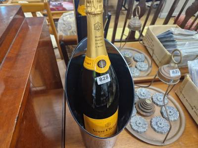VEUVE CLICQUOT DISPLAY BOTTLE + ICE BUCKET