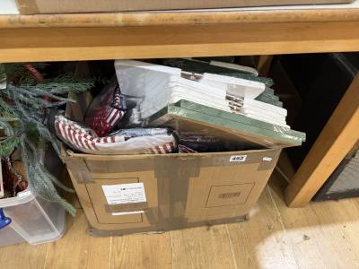 BOX OF PHOTO FRAMES + PILLOW CASES