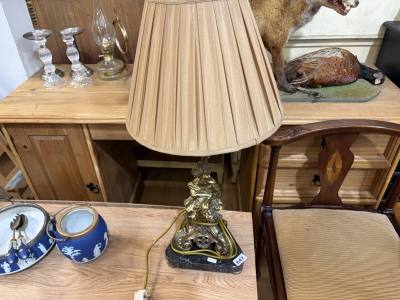BRASS CHERUB LAMP