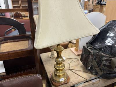 BRASS TABLE LAMP + MIRROR