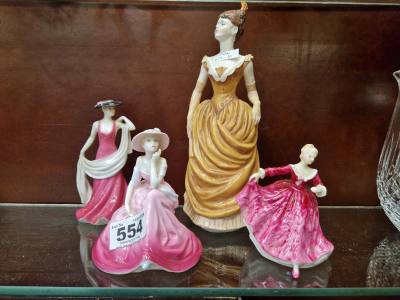 3 X COALPORT FIGURINES + ROYAL DOULTON