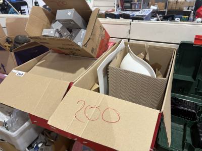 2 X BOXES OF CHINA + CUTLERY