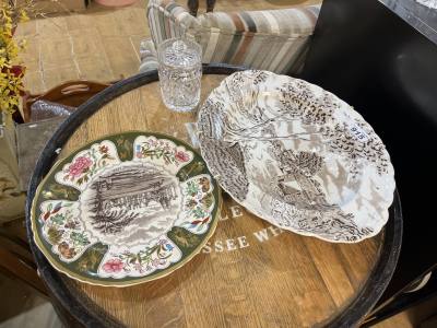 STAFFORDSHIRE ''SUNDAY MORNING'' CHARGER + MASONS PLATE