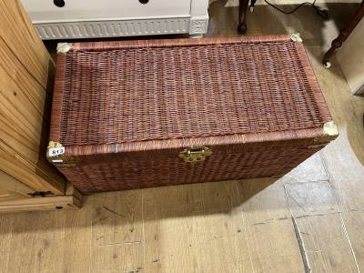 WICKER + BRASS BLANKET BOX