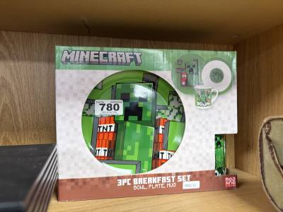 MINECRAFT 3 PIECE BREAKFAST SET