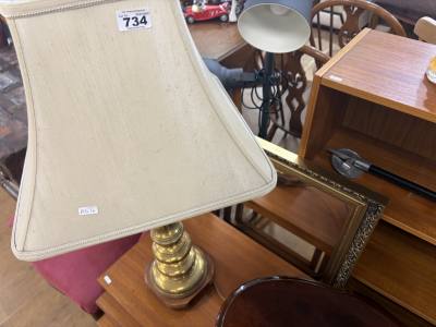 BRASS TABLE LAMP + MIRROR