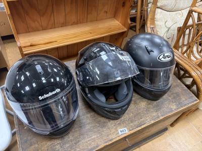 3 X CRASH HELMETS
