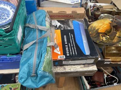 BOXED BBQ + DOUBLE AIRBED + TENT