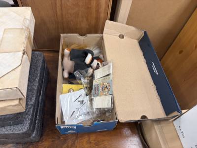 BOX OF ARMY ITEMS + TEDDY