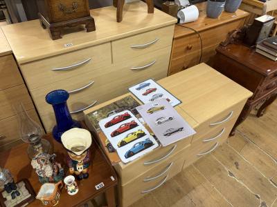DRAWER CHEST + PAIR OF BEDSIDE TABLES