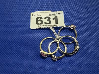 4 X NEW SILVER RINGS