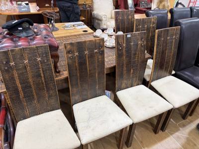 RUSTIC WOODEN TABLE + 6 X CHAIRS